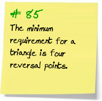 85. The minimum requirement for a triangle is four reversal points.